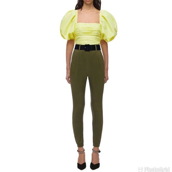 NEW Self-Portrait Khaki Knitted Joggers with Belt Size 4 - Picture 13 of 13